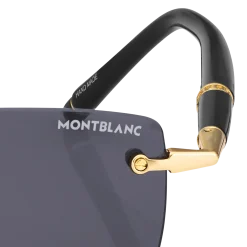 Occhiali da Sole Rettangolari con Montatura in Metallo Color Oro