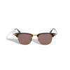 Occhiali da Sole Rettangolari con Montatura in Metallo Color Oro