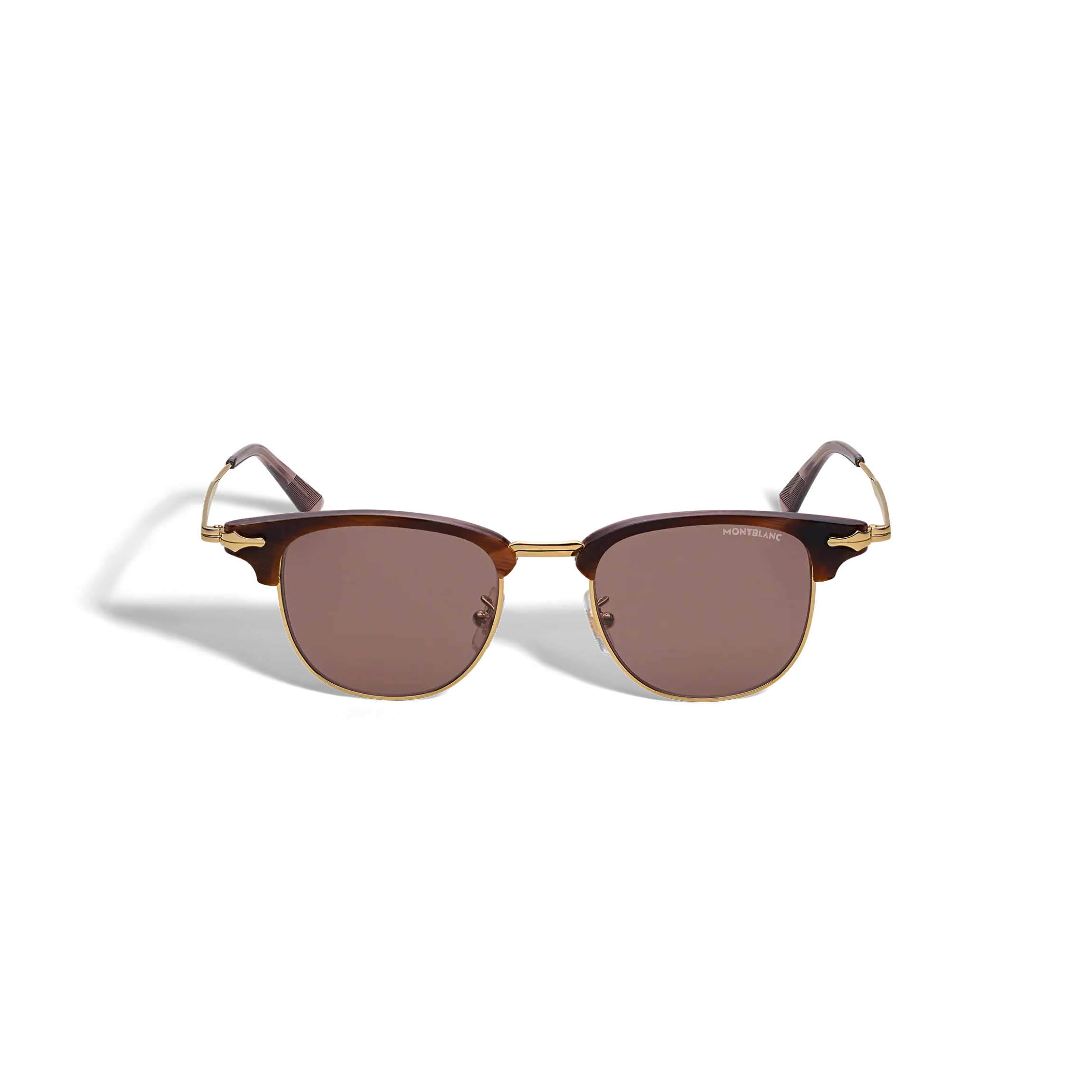 Occhiali da Sole Rettangolari con Montatura in Metallo Color Oro