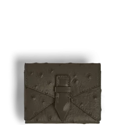 Portacarte con Cinturino in Pelle Stampata Struzzo