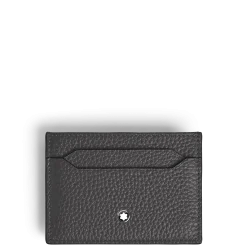 Portacarte 5 Tasche in Pelle con Grana