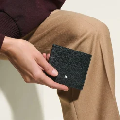 Portacarte 6 Tasche in Pelle con Grana