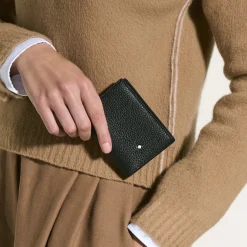 Portacarte 4 Tasche in Pelle con Grana