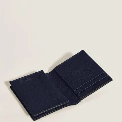 Portacarte 4 Tasche in Pelle con Grana