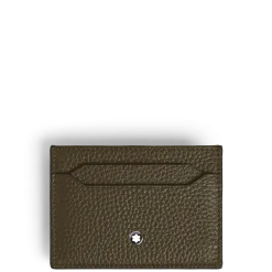 Portacarte 5 Tasche in Pelle con Grana