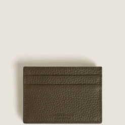 Portacarte 5 Tasche in Pelle con Grana