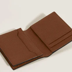 Portacarte 4 Tasche in Pelle con Grana