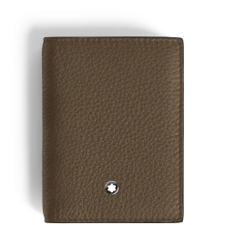 Portacarte 4 Tasche in Pelle con Grana