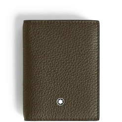 Portacarte 4 Tasche in Pelle con Grana