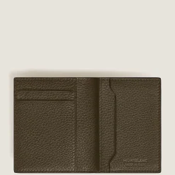 Portacarte 4 Tasche in Pelle con Grana