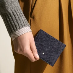 Portacarte 6 Tasche in Pelle con Grana