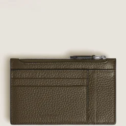 Portacarte 8 Tasche in Pelle con Grana