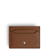 Portacarte 5 Tasche in Pelle con Grana
