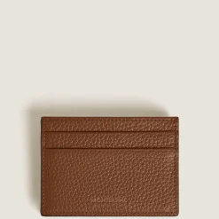 Portacarte 5 Tasche in Pelle con Grana