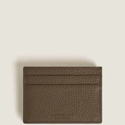 Portacarte 5 Tasche in Pelle con Grana