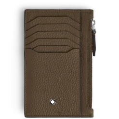 Portacarte 8 Tasche in Pelle con Grana