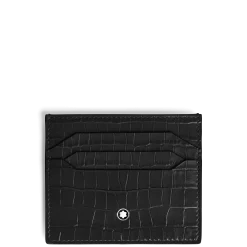 Portacarte 6 Tasche in Pelle Stampata Coccodrillo
