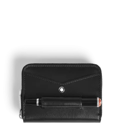 Portafoglio Mini 2 Tasche con Cerniera e Passante per Strumenti da Scrittura in Pelle Meisterstück