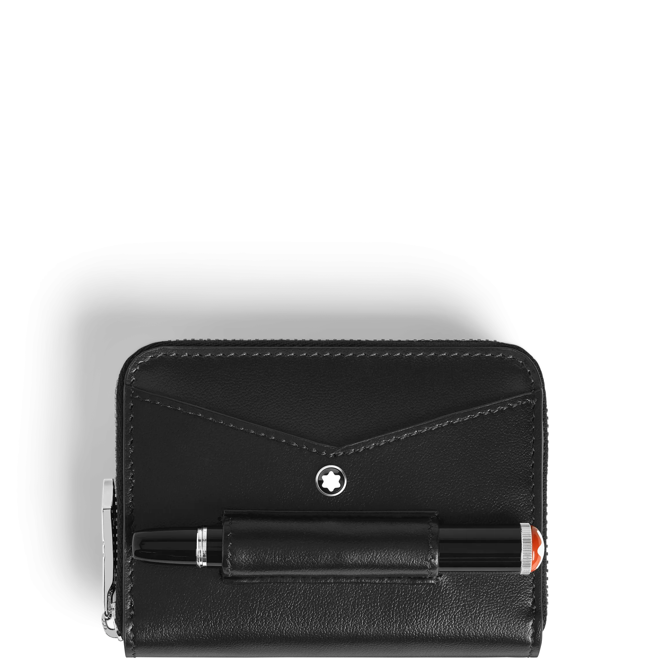 Portafoglio Mini 2 Tasche con Cerniera e Passante per Strumenti da Scrittura in Pelle Meisterstück