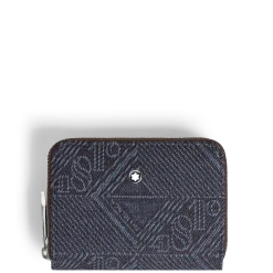 Portafoglio Mini 2 Tasche con Cerniera in Denim 4810