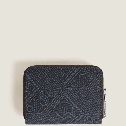 Portafoglio Mini 2 Tasche con Cerniera in Denim 4810