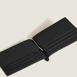 Portafoglio 6 Tasche con Fermasoldi in Pelle con Grana