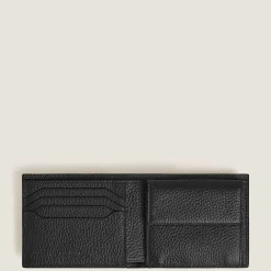 Portafoglio 4 Tasche con Portamonete in Pelle con Grana