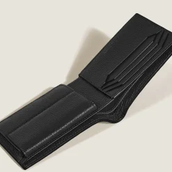 Portafoglio 4 Tasche con Portamonete in Pelle con Grana