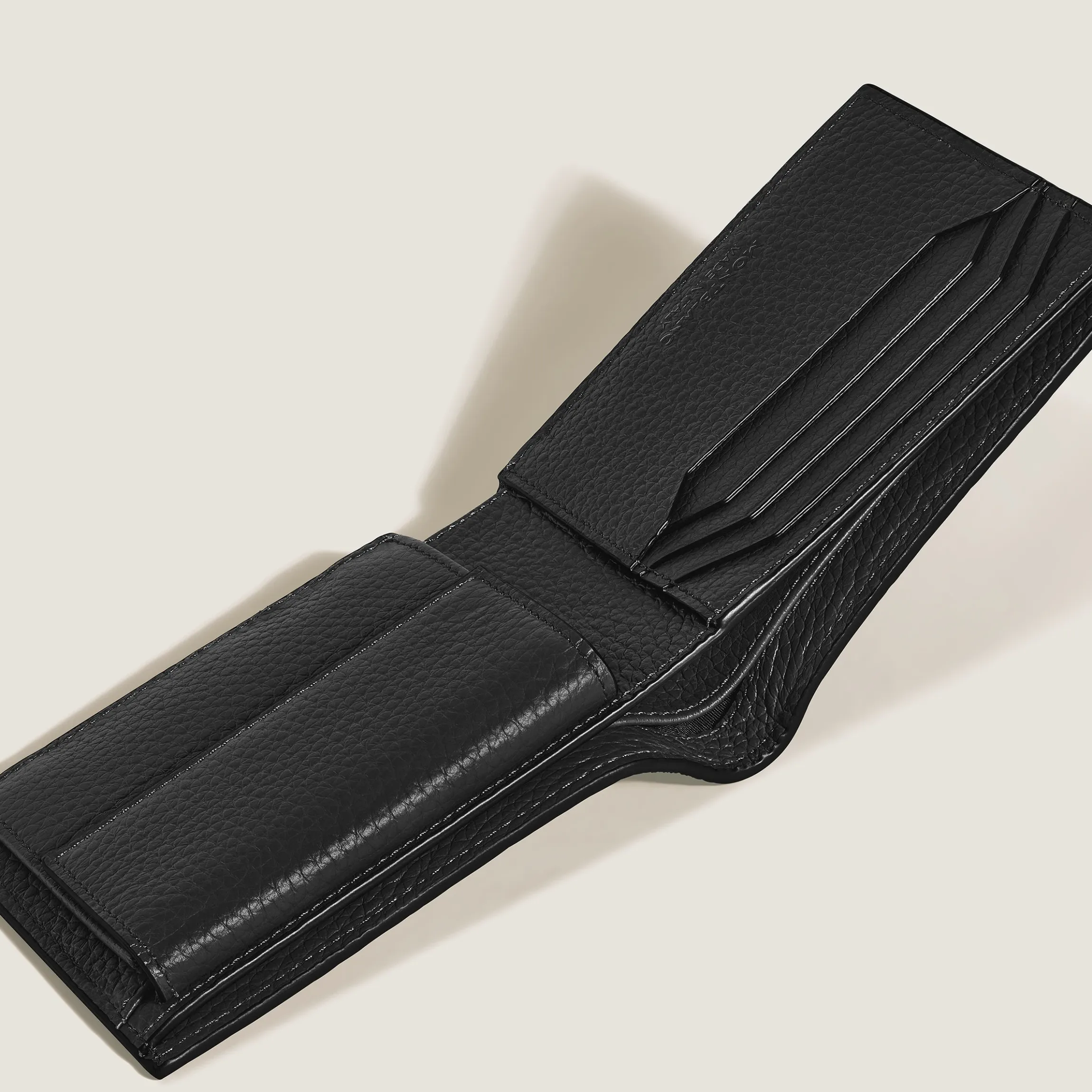 Portafoglio 4 Tasche con Portamonete in Pelle con Grana