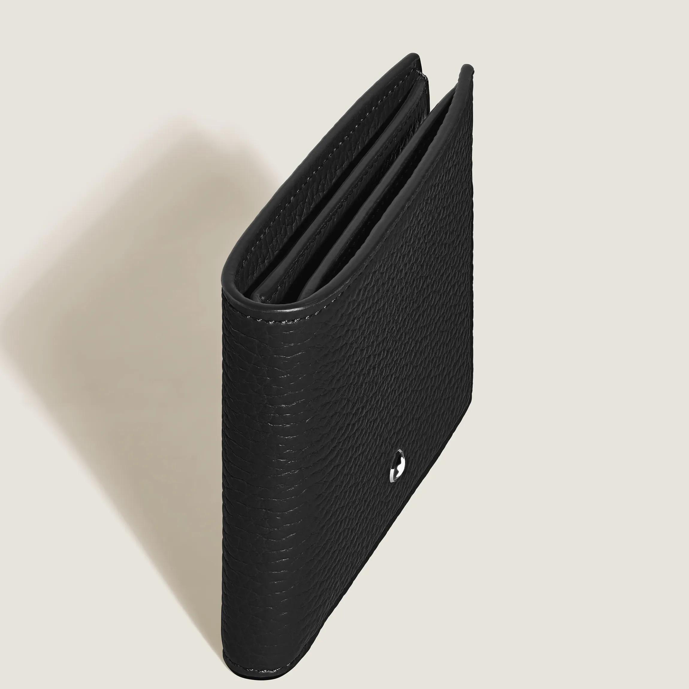 Portafoglio 4 Tasche con Portamonete in Pelle con Grana