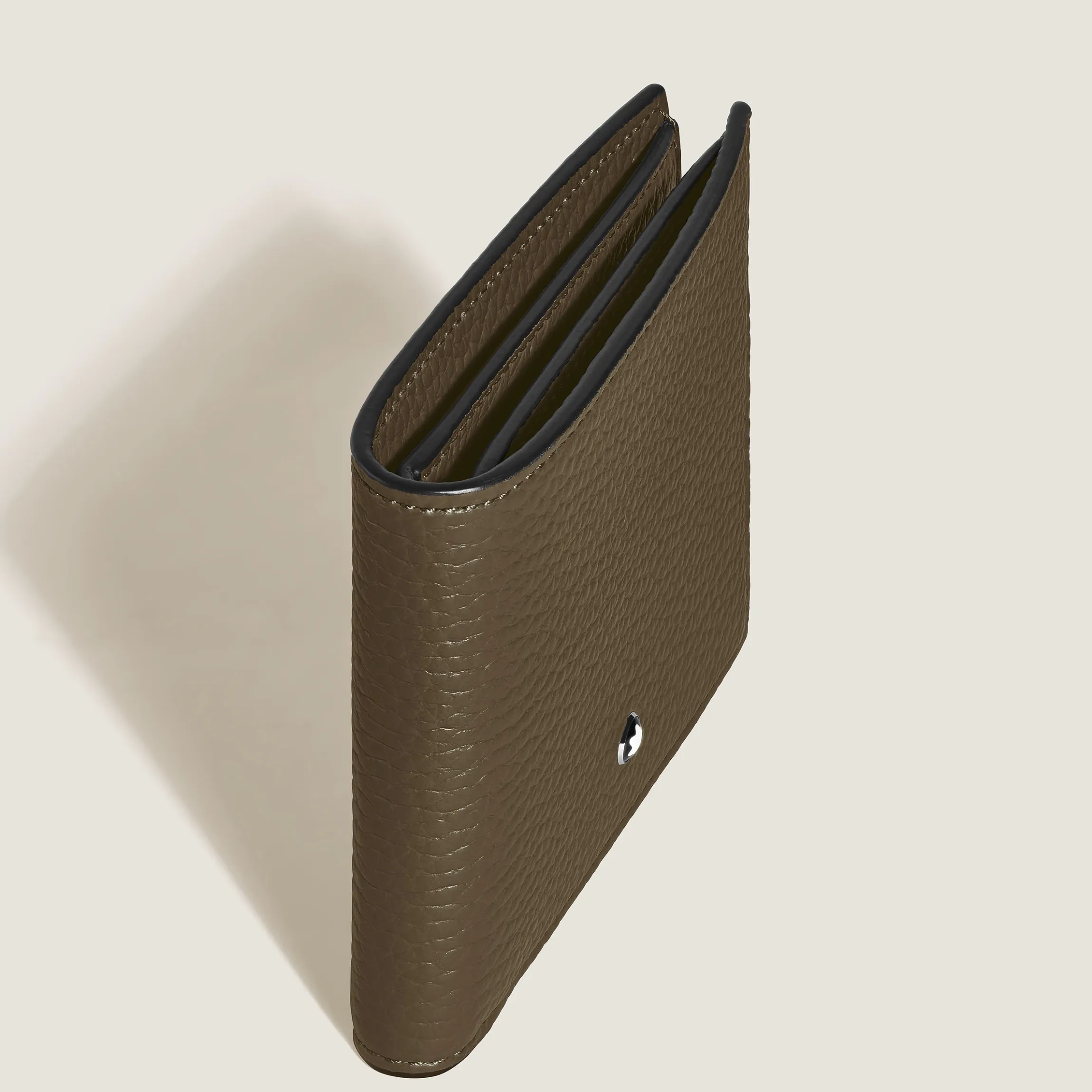 Portafoglio 4 Tasche con Portamonete in Pelle con Grana