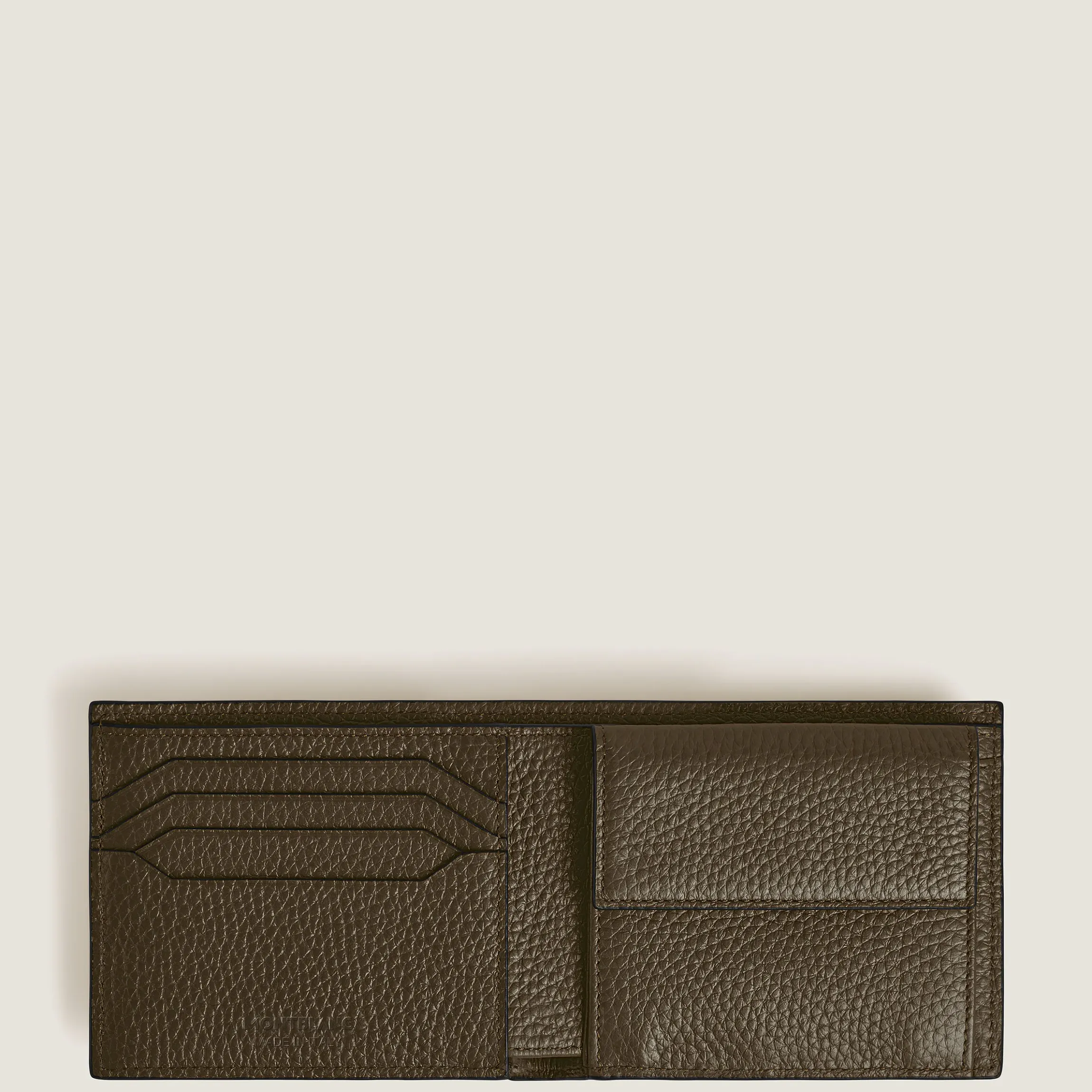 Portafoglio 4 Tasche con Portamonete in Pelle con Grana