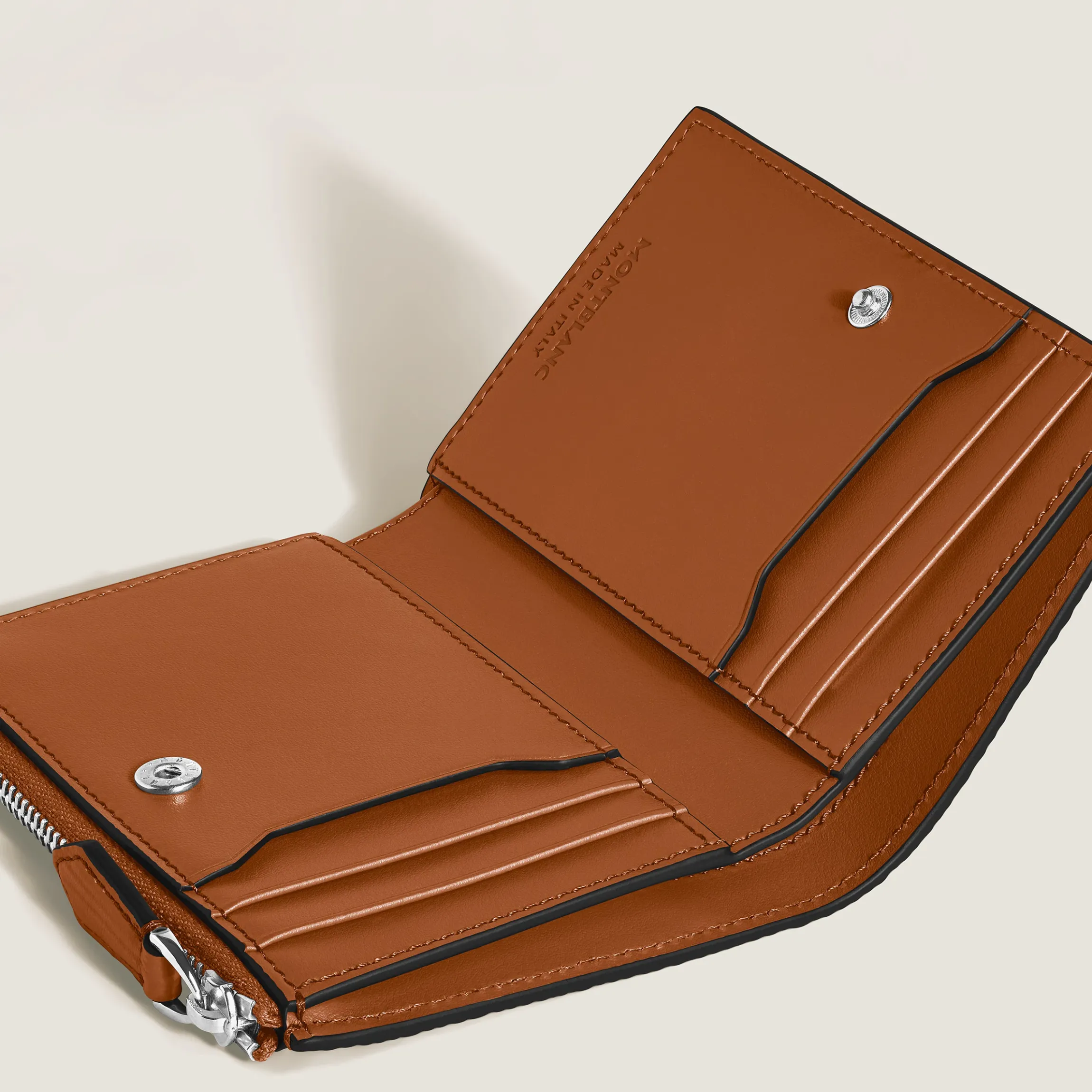 Portafoglio Verticale Mini 6 Tasche in Pelle Corteccia Sfumato