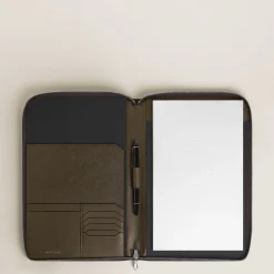 Porta Quaderno Medio con Cerniera in Pelle Sartorial