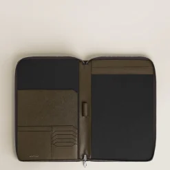 Porta Quaderno Medio con Cerniera in Pelle Sartorial
