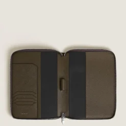 Porta Quaderno Piccolo con Cerniera in Pelle Sartorial