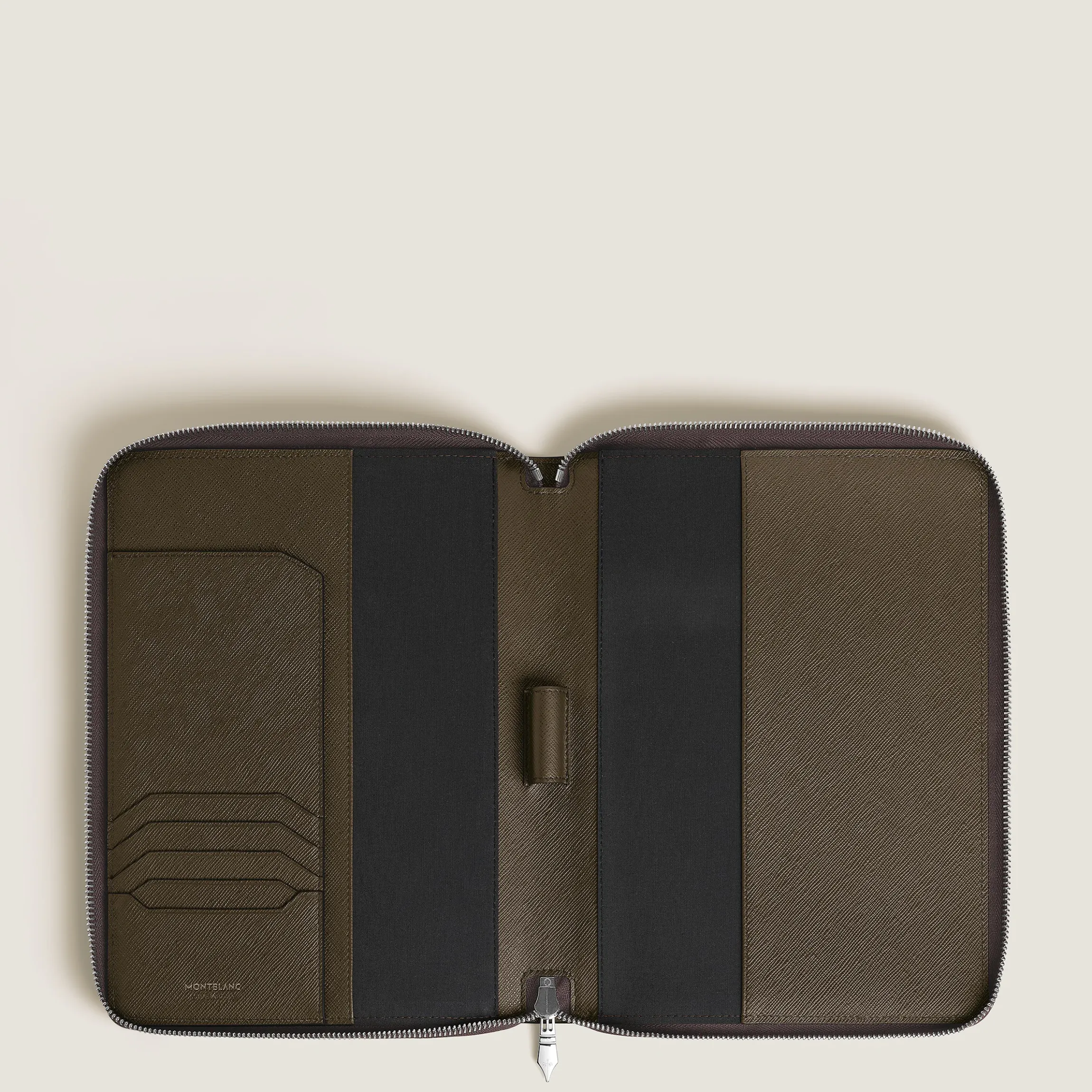 Porta Quaderno Piccolo con Cerniera in Pelle Sartorial