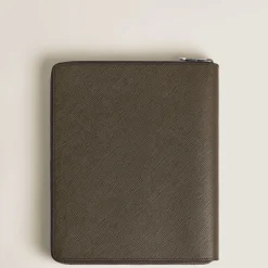 Porta Quaderno Piccolo con Cerniera in Pelle Sartorial