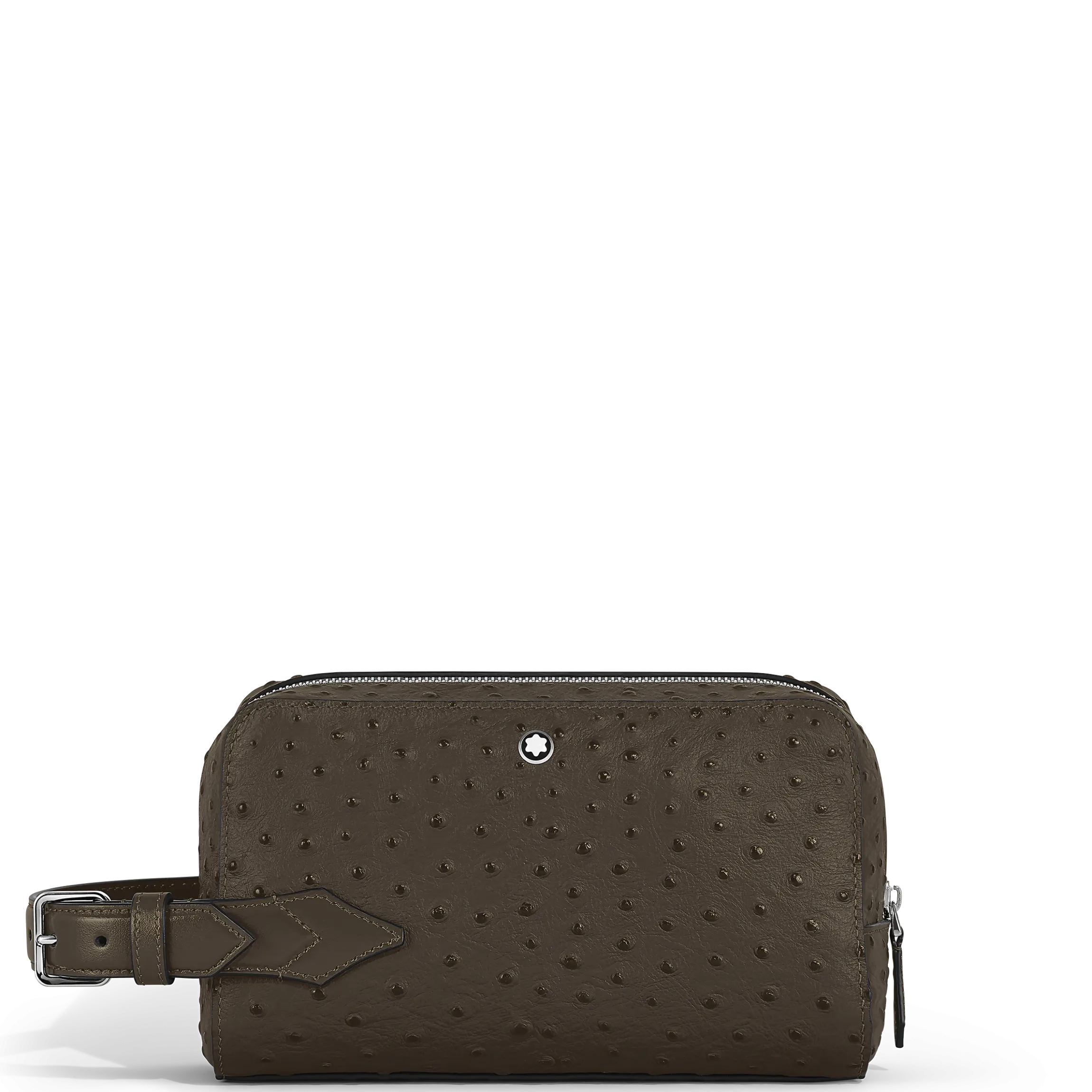 Trousse da Toilette in Pelle Stampata Struzzo