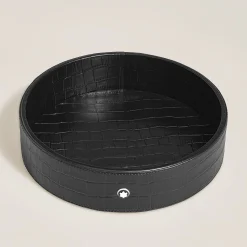 Vaschetta Rotonda Grande in Pelle Goffrata Coccodrillo