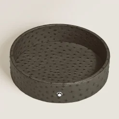 Vaschetta Rotonda Grande in Pelle Stampata Struzzo
