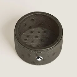 Vaschetta Rotonda Piccola in Pelle Stampata Struzzo
