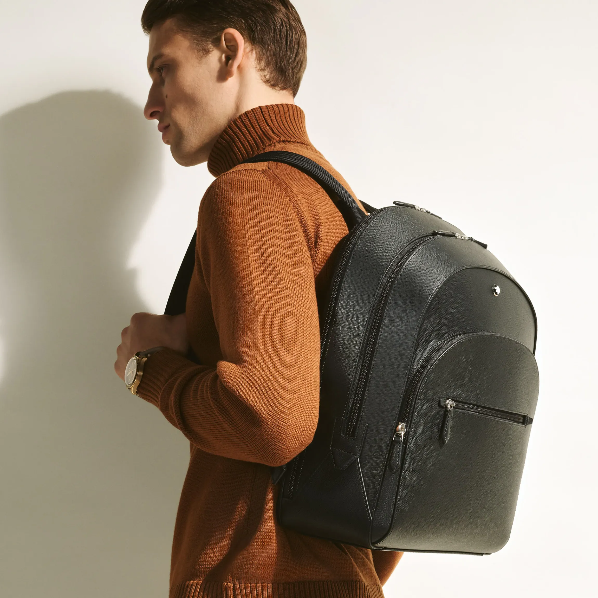 Zaino Modello Grande con 3 Compartimenti in Pelle Sartorial