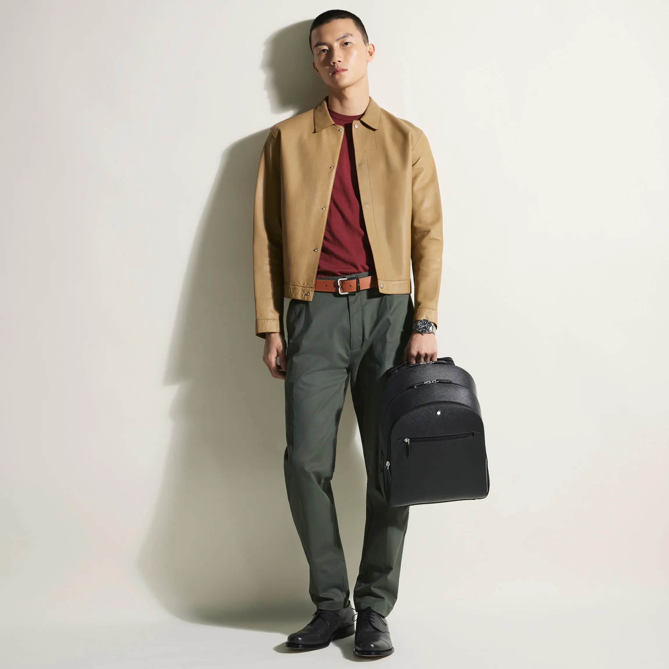 Zaino Modello Medio con 3 Compartimenti in Pelle Sartorial
